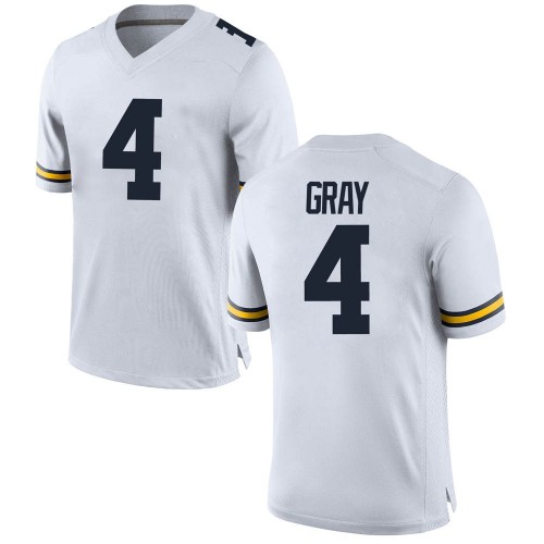 Vincent Gray Michigan Wolverines Men's NCAA #4 White Game Brand Jordan College Stitched Football Jersey ASB5454XJ